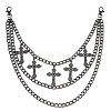 Alloy Cross Charm Curb Chain 3 Layer Chain Belts for Pants FS-WGFC860-03-2