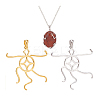 2 Colors 925 Sterling Silver Pendant Irregular Cabochon Settings STER-PH0002-02A-7