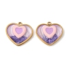 304 Stainless Steel Enamel Pendants STAS-U057-25G-1
