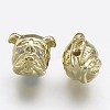Brass Micro Pave Cubic Zirconia Puppy Beads ZIRC-F041-19G-1