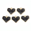 Light Gold Plated Alloy Enamel Pendants ENAM-R136-48D-1