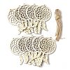 10Pcs Woven Net/Web with Feather Unfinished Blank Wooden Pendants for Painting Arts LS-FIND-R052-01B-1