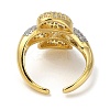 Rack Plating Brass Micro Pave Cubic Zirconia Cuff Finger Rings for Women RJEW-C114-16I-G-3