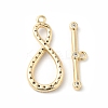 Brass Micro Pave Clear Cubic Zirconia Toggle Clasps KK-P234-66G-2