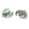 Tibetan Style Alloy Pave Imitation Turquoise Pendants FIND-NH0001-05AS-2