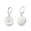 Clear Cubic Zirconia Horse Eye Dangle Leverback Earrings EJEW-N012-104P-1