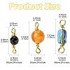 20Pcs 10 Colors Dyed Natural Agate Faceted Connector Charms KK-FS0001-92-4