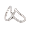 Non-Tarnish 304 Stainless Steel Criss Cross Open Cuff Finger Rings for Unisex RJEW-S414-09B-P-3