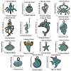 60Pcs 15 Style Ocean Theme Alloy Pendants FIND-CJ0001-58-2