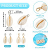 60Pcs 2 Colors Natural Cowrie Shell Pendants PALLOY-TA00305-4