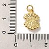 Shell Shapes Rack Plating Brass Glass Pendants KK-U027-32G-3