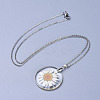 Alloy Resin Dried Flower Pendant Necklaces X-NJEW-JN02390-1