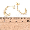 Brass Micro Pave Clear Cubic Zirconia C-Shaped Stud Earringss EJEW-A152-02G-5