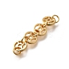 Brass 4 Coins Links Connector Charms KK-K378-68G-2