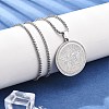 201 Stainless Steel Rhinestone Pendant Necklaces for Women NJEW-U021-01P-2