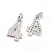 Real Platinum Plated Tone Brass Micro Pave Cubic Zirconia Number Charms ZIRC-E011-04-1