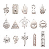 15Pcs 15 Styles 201 Stainless Steel Pendants STAS-CJ0001-188-1