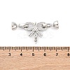 Brass Micro Pave Clear Cubic Zirconia Fold Over Clasps KK-P291-23P-3