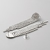 Clear Cubic Zirconia Tennis Tassel Dangle Stud Earrings EJEW-WH0017-11P-2