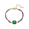 Brass Pave Cubic Zirconia Link Bracelets FS-WG0CA3D-07-1