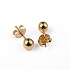 304 Stainless Steel Ball Stud Earrings EJEW-5558-5mm-G-1