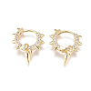 Punk Style Brass Huggie Hoop Earrings X-EJEW-L231-24G-1