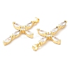 Rack Plating Brass Micro Pave Cubic Zirconia Pendants X-KK-A185-36G-3