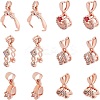 12Pcs 6 Style Long-Lasting Plated Brass Micro Pave Cubic Zirconia Ice Pick Pinch Bails ZIRC-FH0001-06-1