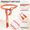 1Pc Handmade Weaving Cotton Tassel Waist Belts for Women Ladies Dress AJEW-CP0010-51B-6