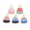 Winter Theme Printed Alloy Pendants PALLOY-H127-03G-1