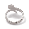 Non-Tarnish 304 Stainless Steel Snake Open Cuff Rings for Women RJEW-G285-59P-3