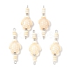 10Pcs 2 Colors Dyed Synthetic Turquoise Turtle Rondelle Beaded Connector Charms PALLOY-JF04013-2