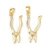 Brass Micro Pave Clear Cubic Zirconia Pendants KK-G549-16A-G-1
