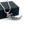 Vintage 304 Stainless Steel Wolf Tooth Shaped Pendant Necklaces for Men CG2118-3