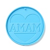 DIY Mother's Day Theme Flat Round Pendant Silicone Molds SIMO-H010-02B-2