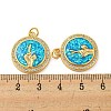Brass Micro Pave Cubic Zirconia with Synthetic Opal Pendants KK-D096-05A-02-3