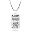 201 Stainless Steel To My Son Dog Tag Pendant Ball Chain Necklaces FS-WG527E6-16-1