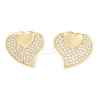 Brass Pave Clear Cubic Zirconia Studs Earring for Women EJEW-S225-06G-01-1