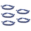 Adjustable Natural Lapis Lazuli Braided Bead Bracelets BJEW-F369-A15-2
