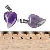 Natural Amethyst Heart Pendants G-H073-03P-01-3