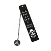 Skeleton Stainless Steel Rectangle Bookmark for Booklovers Reader PW-WGA1359-01-1