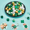 200Pcs 11 Styles Saint Patrick's Day Themed Printed Natural Wooden Beads Sets WOOD-SP0001-28-6