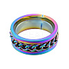 201 Stainless Steel Curb Chain Finger Ring for Women RJEW-N043-30M-2