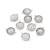 Flat Round Tibetan Style Alloy Links connectors X-TIBEP-R345-11AS-RS-1