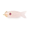 Natural Rose Quartz Carved Pendants X-G-P599-07G-04-1