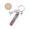 Yoga Natural Amethyst & Carnelian & Red Jasper & Green Aventurine & Tiger Eye & Synthetic Turquoise Keychains KEYC-JKC01221-02-3