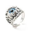 Claw with Evil Eye Resin Open Cuff Ring LS-RJEW-D118-02AS-3