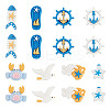 ARRICRAFT 48Pcs 8 Styles Ocean Theme Translucent Resin Cabochons CRES-AR0001-22-1