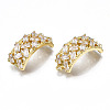 Brass Inlaid Clear Cubic Zirconia Pendants ZIRC-S069-002G-3