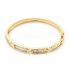 Brass Micro Pave Clear Cubic Zirconia Hinged Bangles for Women BJEW-K274-06G-4